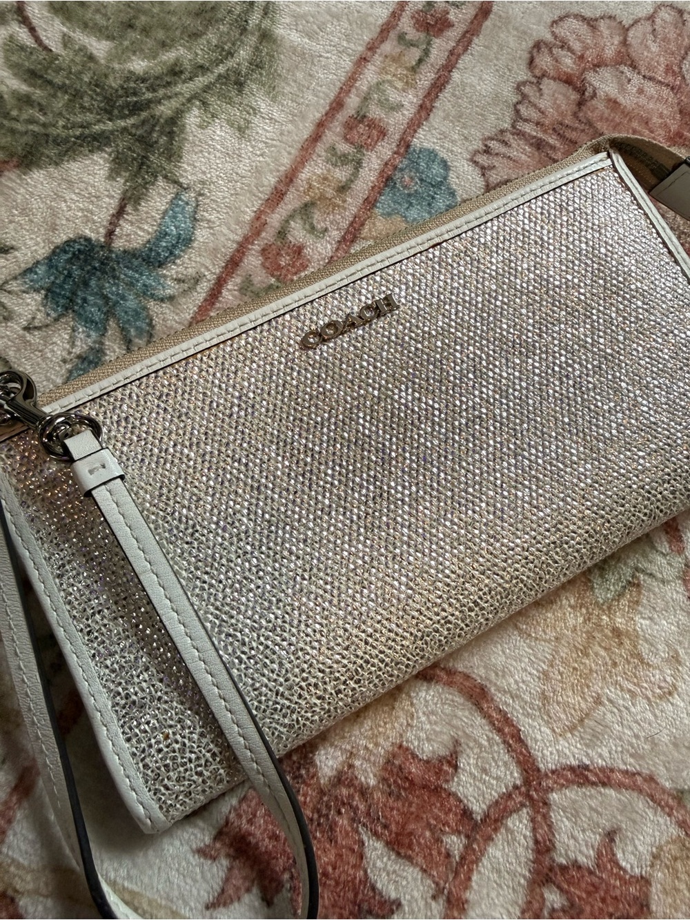 Coach Champagne Glitter Wristlet - Picture 6 of 7